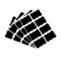 Set van 24 waterdichte matzwarte krijtbordlabels van PVC met decoratieve golfranden - Afbeeldingskleur * 50 * 35 Mm