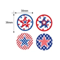 Vierer-Set 38mm Unabhängigkeitstag-Aufkleber mit US-Flaggen-Pentagramm und Streifen - 38MM