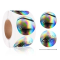 Rainbow holographic thank you stickers with eyelash design, 3.8cm round labels on a roll - Eyes Style (Eyelash/Eyes) / 1.5 inch (38mm)