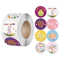 Osteraufkleber Rolle mit 8 Designs wie Hasen und Eiern für Geschenkverpackungen - Bildfarbe * 15 Zoll - 38 Cm