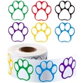 Autocollants de pattes d'animaux colorés en 6 couleurs sur rouleau pour décoration - Style Standard / Coloré