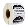 Roll of 500 Warning opening package will cause extreme happiness gift stickers - Image Color * 1.5inch - 3.8cm