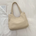 Chic off-white canvas tote bag with C'est la vie print and dual shoulder straps - No Pendant / Khaki