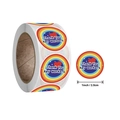 Rotolo di adesivi arcobaleno Thank You Key Workers con cuore diametro 2,5 cm - Rotolo Singolo (Arcobaleno Colorato) / Colorato