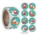 Rolle mit 2,5 cm Weihnachtsaufklebern mit 8 verschiedenen Motiven von Weihnachtsmännern - Größe D * 1 Zoll (25 Mm)