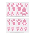 Set di 6 adesivi rosa con impronte di zampe di coniglio pasquale e motivi animali - Stile Impronta di Coniglio / Rosa