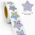 Etichette adesive olografiche a forma di stella glitterata da 1 pollice per confezioni - Piccolo / Pentagramma