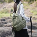 Zaino da esterno in nylon verde militare con portachiavi a civetta per viaggi - Con Ciondolo / Verde