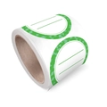 Rotolo di etichette bianche rotonde da 2 pollici con bordi verdi e righe - Verde