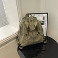 Water-resistant olive green nylon travel backpack featuring large capacity and versatile handles - Green