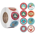 Weihnachtsaufkleber-Rolle mit Weihnachtsmann und Schneemann für festliche Dekoration - Santa Snowman Series Patterns / 1 Zoll (25mm)