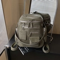 Sac à dos voyage vert olive à poches multiples avec finition mate et grande capacité - Vert