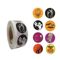 Rotolo di adesivi Halloween con 8 motivi festivi fantasma zucca e pipistrello per party - Stile B / 1 pollice (25mm)