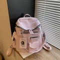 Sac à dos multifonction rose de grande capacité avec pendentif chien de dessin animé - Rose