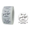 Rolle mit 1-Zoll-Rundaufklebern Danke mit Text You've got great taste - Weiße Runde Danke Stil