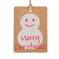 Etiquetas navideñas de papel kraft con muñeco de nieve y cuerda de yute para regalos - Muñeco de Nieve