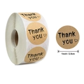 Brown kraft paper Thank You stickers roll with heart for gift packaging, 1 inch 2.5cm - Thank You (heart Emoji) * 25mm (1 Inch)