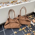 Retro bruine suède draagtas met een nonchalant vintage ontwerp en grote capaciteit - Khaki Groot