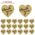 Adesivi di ringraziamento in carta kraft a forma di cuore con indicazione della misura - Multicolore*30MM