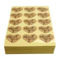 1-inch heart shaped kraft paper thank you stickers for gift packaging and envelopes - 1 Sheet / Kraft Paper Color
