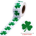 Rotolo di adesivi a trifoglio verde per San Patrizio, decorazione tonda da 2,5 cm - 1POLLICE-2.5CM