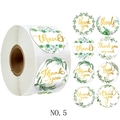 Roll of 8 floral wreath Thank You stickers for envelopes and business packaging - 25mm