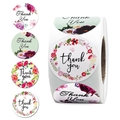 Blumen-Dankeschön-Aufkleberrolle mit vier eleganten Designs für Geschenkverpackungen - 1 Zoll (25mm)