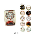Detail view of 38mm floral Thank You sticker roll with 10 various wreath designs - Style NO.13 / 25mm