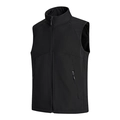 Men's and women's black outdoor fleece vest with high-stretch checkered fabric and stand collar - Black Blue