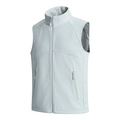 Polar gray high-stretch grid fleece vest with stand collar and breathable laser-cut holes - Medium Grey