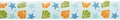 Ocean star and shell themed bulletin board border with wave edge for classrooms - Ocean Sand / 6.35cm*6M
