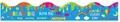 Rainbow bulletin board border sticker with wavy edge and inspirational quotes - Style 3 Blue / 7cmx5M