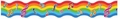 Rainbow music notes scalloped border trim sticker for classroom bulletin board - Rainbow Gradient Music