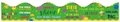 Rainbow heart and balloon themed bulletin board border with colorful ink splash design - Style 4 Green / 7cmx5M