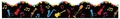 Rainbow music bulletin board border featuring colorful instruments and musical notes - Neon Rock Style