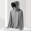 Dunkelgraue UPF50+ Sonnenschutz-Hose mit Gesichtsmaske und leichtem, atmungsaktivem Stoff - L / Herren-Gletschergrau