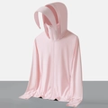 Veste de protection UV rose avec masque intégré et capuche à large bord pour femme - M / Tops / Rose Brume de Glace (Femmes)