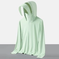 Sudadera con capucha verde menta protección solar con máscara, visera y agujeros dedo - M / Tops / Verde Menta (Mujeres)
