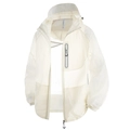 Cremeweiße UPF 50+ Sonnenschutzjacke mit Kapuze und wasserdichter Reißverschlusstasche - S / Aprikose