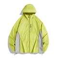 UPF50+ UV-Schutzjacke aus Eisseide in Neongrün und Grau mit reflektierender Reißverschlusstasche - Gelb