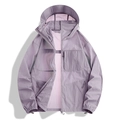 Veste de protection UV à capuche gris violet en soie glacée avec trous d'aération laser - XS / Hauts / Mauve Clair