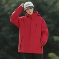 Outdoor vibrant red hooded windbreaker for couples featuring black decorative zippers - S / Women's Chinese Red