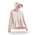 Women's light pink UPF50+ sun protection jacket with hood and protective face mask - Ice Dew Pink