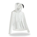 Giacca protettiva solare da donna in seta ghiaccio bianca con cappuccio UPF 50+ - M / Bianco Crema