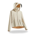 Giacca protettiva solare UPF 50+ da donna beige con maschera facciale integrata - M / Cachi