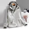 Silver grey 3-in-1 waterproof hiking jacket for women with removable fleece liner - M (50-57.5kg) / Tops / Women's Silver Gray