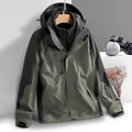 Giacca impermeabile 3 in 1 verde militare con fodera in pile rimovibile per outdoor - L / Verde Militare da Donna