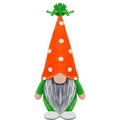 Easter gnome plush in orange carrot hat with white dots and thick grey beard - Carrot Shape / Orange