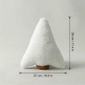 Dimensiones detalladas del cojín árbol de Navidad blanco, 29 cm de alto y 27 cm de ancho - Pequeño / Blanco