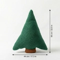 Cojín decorativo de árbol de Navidad en felpa verde oscuro, tamaño de 56cm de altura - Grande / Verde